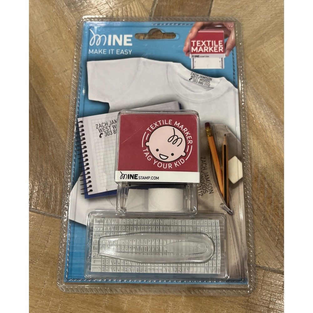 Mine Stamp DIY Textile Marker Kit Personalized Name Label Clothing School NIB